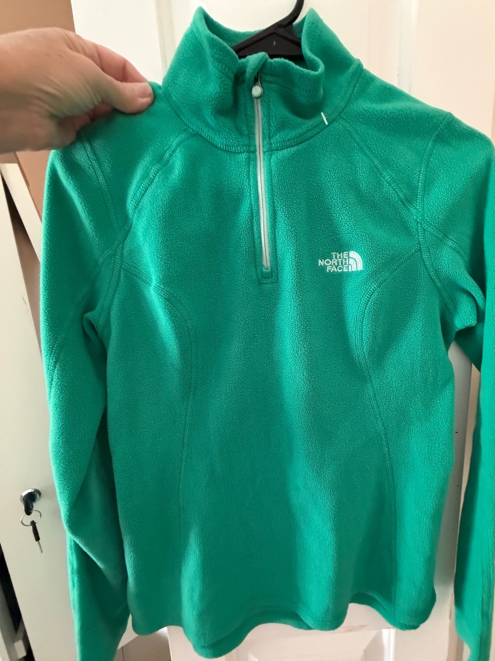 The North Face Women's Green Quarter-Zip Fleece Pullover, like new, S